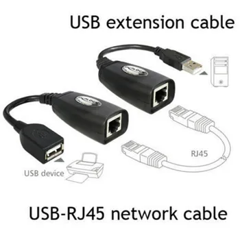 Ethernet Extender USB 2.0 Meeste ja Naiste Cat6 Cat5 RJ45 LAN Ethernet Võrgu Extender Repeater Adapter Converter Cable