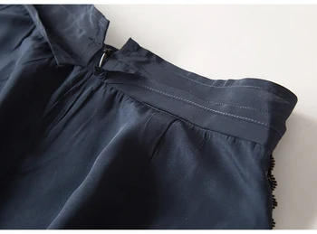 Õmblemine pits siidist püksid naiste mulberry silk kõrge vöökoht lahti püksid puhta värvi vabaaja püksid suvel 2019 uus stiil