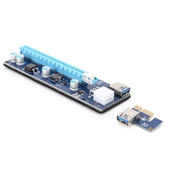 PCI Express Ärkaja Kaardi USB 3.0 Kaabel PCI-E 1X kuni 16X Extender PCIe Adapter 6Pin Toide BTC Bitcoin Kaevandaja Kaevandamine