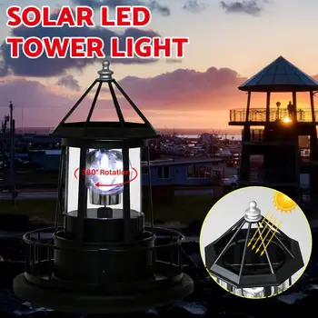 Solar LED Tuletorni Valguse Aed Õue Muru Lambi Valguse 360 Kraadi Pööratav Valgustus Väljas Kaunistamiseks