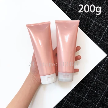 Roosa 200g Plastikust Tühi Koor Pehme Pudel Korduvtäidetavaid 200ml Kosmeetika moodustavad ihupiim Šampoon Pigistada Pudelit Tasuta Shipping