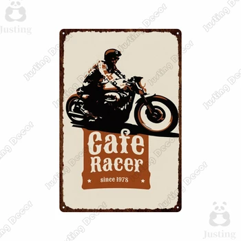 Cafe Racer Vintage Tina Märk Plaadid Picon Dorm Metallist Plaat Maali Seina Decor Tahvel Plakat Pardal Retro Pilte Kodus