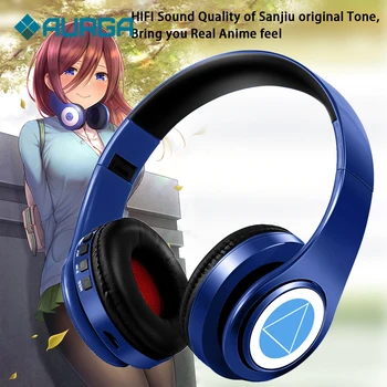 Miku Nakano Sanjiu Cosplay Bluetooth-Peakomplekti 5,0 Üle-ear Stereo Anime kõrvaklapid, mobiiltelefoni