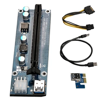 PCI-E PCIE Adapter Juhatuse PCI-E 1X kuni 16X USB3.0 pikendusjuhe Pildi PCIE Adapter Kaardi Bitcoin Litecoin Minu 60cm