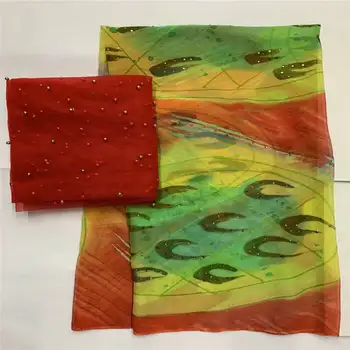 Hot Müük moe-aafrika pehme siidist kangast rõivas kena tikand materjali koos šveitsi voile pits tissu! LXF772910