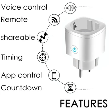 WiFi Smart Pistik EL-US UK Adapter Wireless Remote hääljuhtimine Smart Pistikud Pistikupesa Taimeriga Pesa Alexa Google Kodu