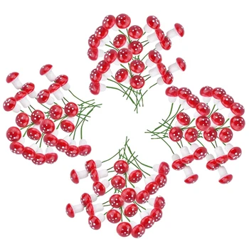 200Pcs Mini Vaht Seene Aed Ornament lillepotid Bonsai Mini Maastiku Kujundusest (Punane)