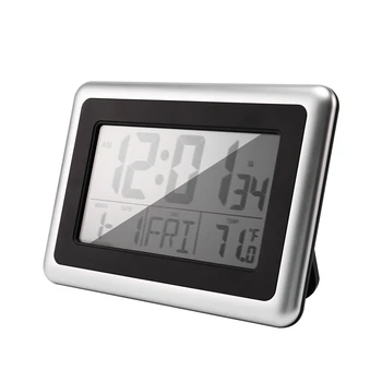 Aatomi Digital Wall Clock, Suur Lcd Ekraan, Akuga, Siseruumide Temperatuuri, Kalender, Tabel Seistes, Kordus Ilma Bac