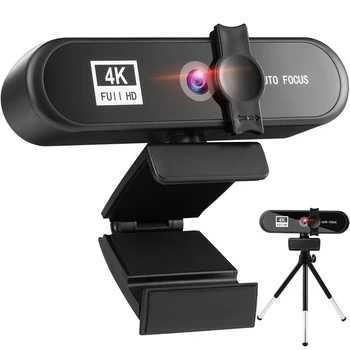 4K Video Konverentsi Veebikaamera, Autofookus USB veebikaamera koos Micphone ja Statiivi Kohtumise otseülekanne HD PC Web Cam