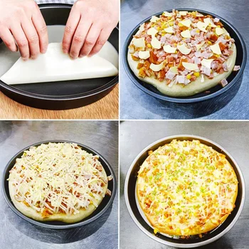 4 Tk Non-Stick Baking Pan Pizza 6 8 9 10-Tollise Läbimõõduga Pitsa Plaat,Ring Pizza Bakeware Kodu Köögis Ahjus Küpsetamine