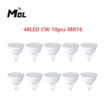 MOL MR16 220V 10tk LED Lamp Cup Tähelepanu keskpunktis 48LED Kerge Lühter Asendada Halogeen Pirn