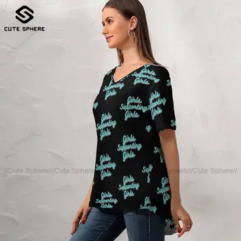 Naised Toetamine T-Särk Suvel Graafiline Lady Trendikas T-Särk Lühikese Varruka V Kaela Tshirt Mõõdus